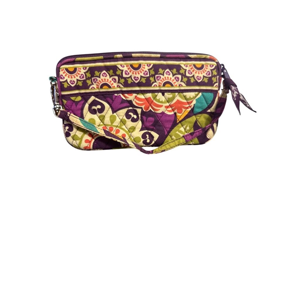 Vera Bradley Zip Wristlet Wallet In Floral Pattern With Detachable Strap & Multi - Picture 6 of 9